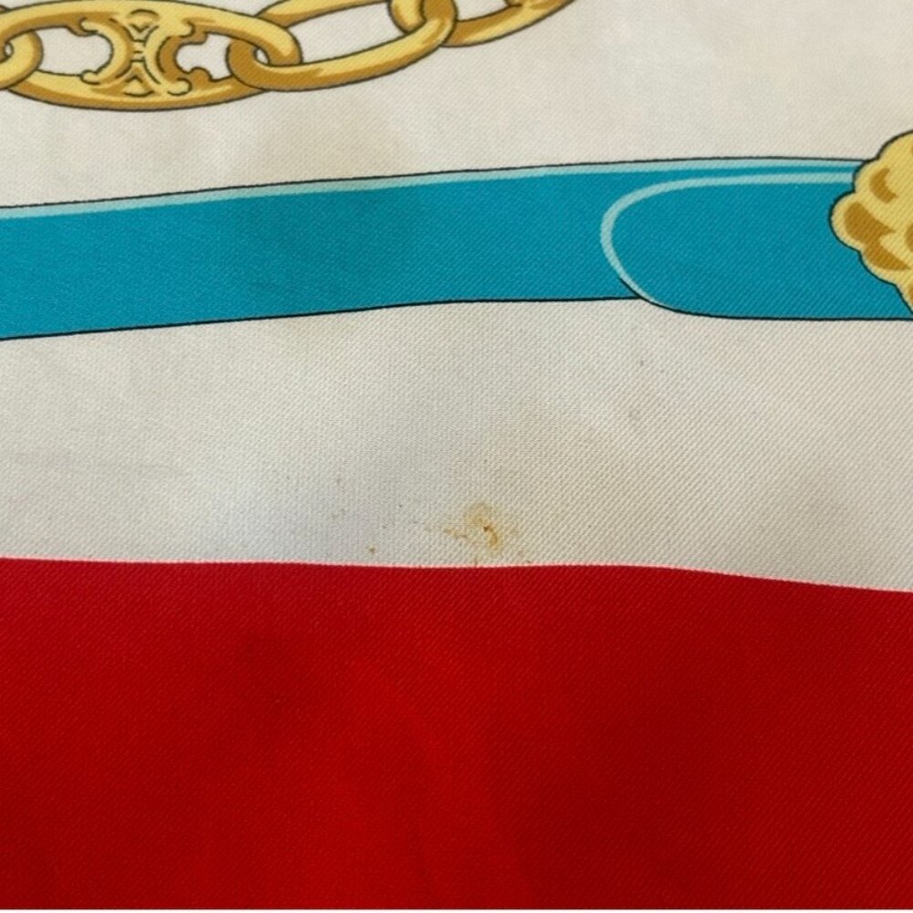 Vintage Celine Paris Equestrian Motif Silk Scarf, ~ 34 x 34 - Picture 10 of 16